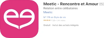 note Meetic sur Aple Store