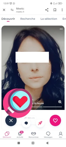 site web Meetic sur smartphone