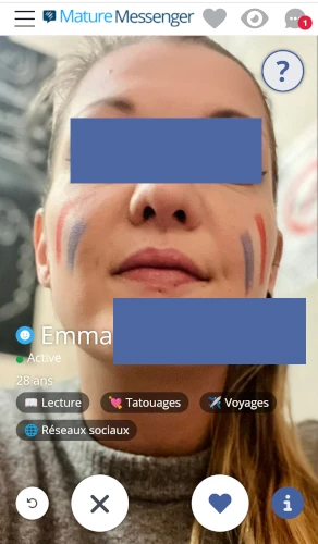 femme inscrite sur Mature Messenger