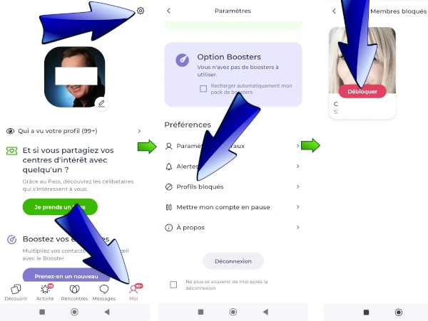 débloquer un membre Disons Demain sur l'application