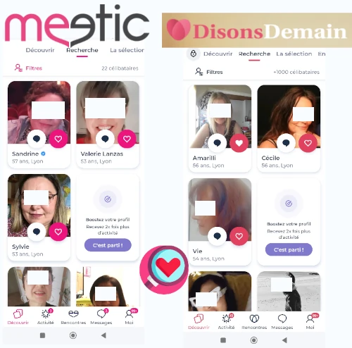 Meetic ou Disons Demain : des interfaces identiques